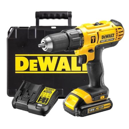 DEWALT 18V Cordless Lithium LXT Combi Drill With Hammer Action Battery Fast Charger Heavy Duty Carrying Case